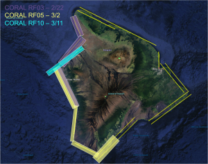 CORAL aerial flight lines on the Big Island of Hawaii