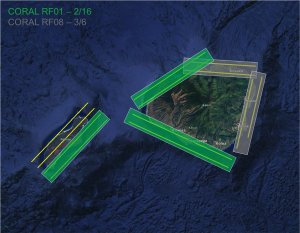 CORAL aerial flight lines on Kauai