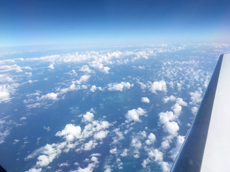 A view from the Gulfstream IV plane as it flew over significant cloud cover above the Great Barrier Reef, delaying science flights for several days. Credit: NASA/Alan Buis